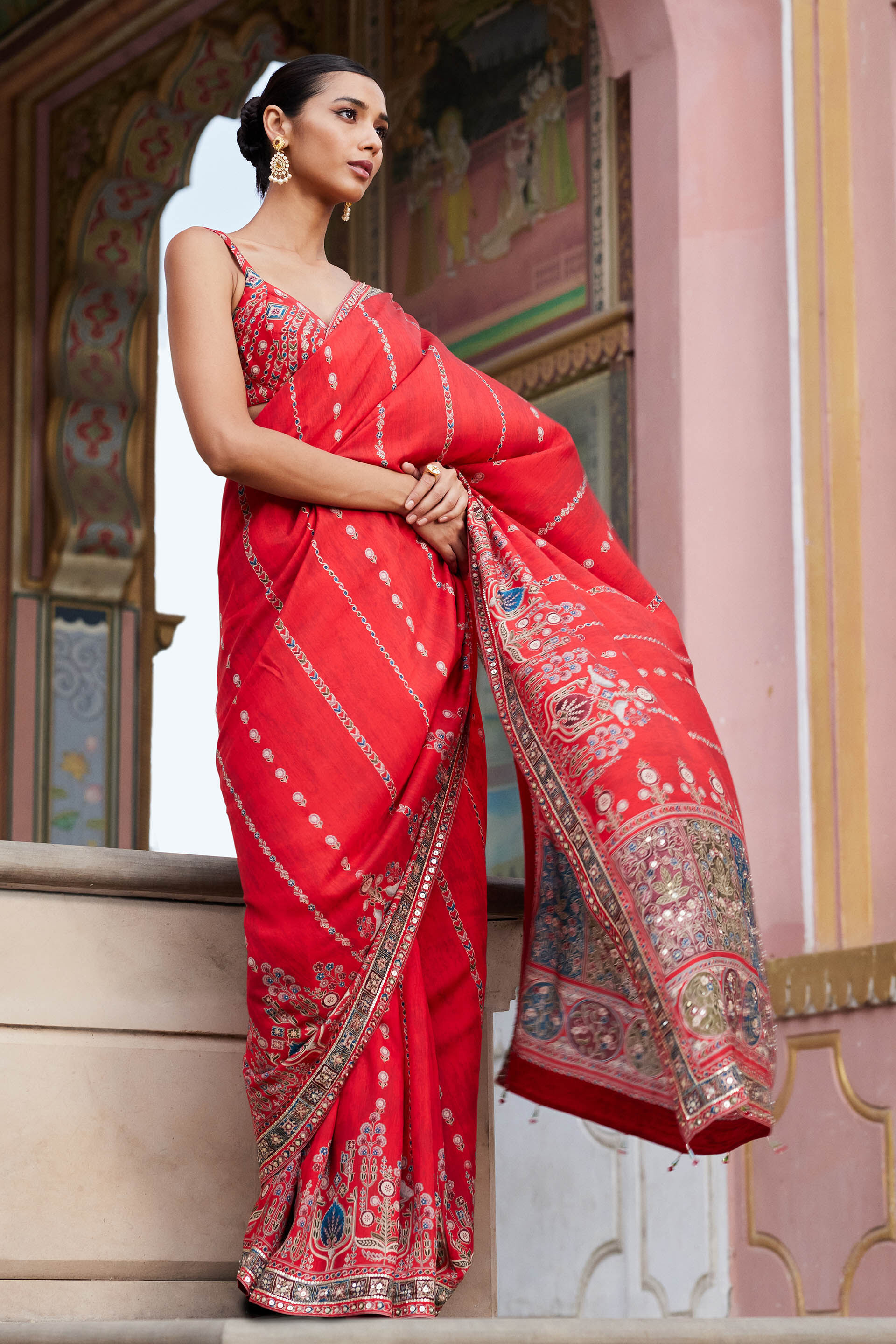 Nuris Saree Red