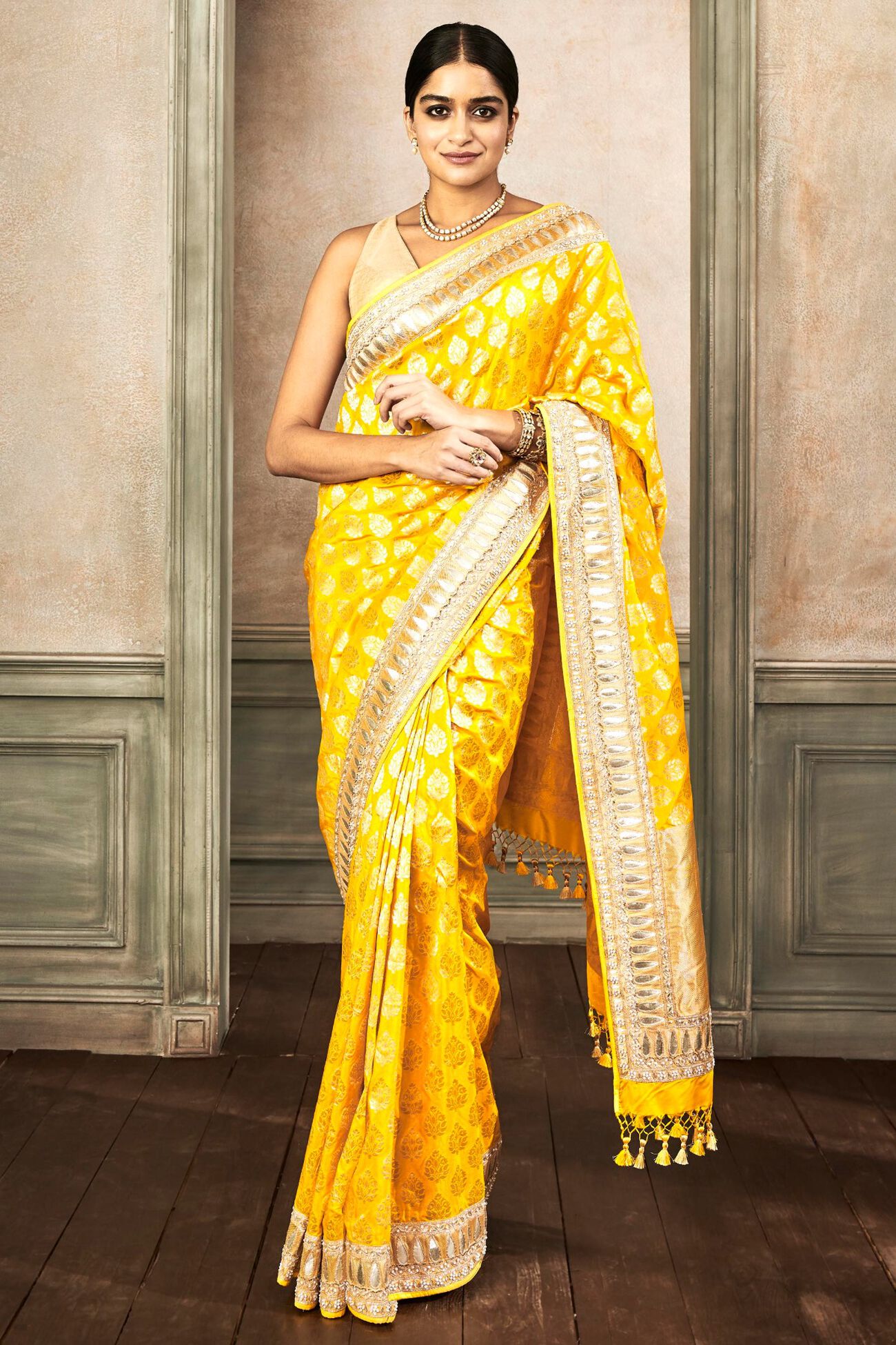 Raika Saree Set - Yellow, Yellow, image 1