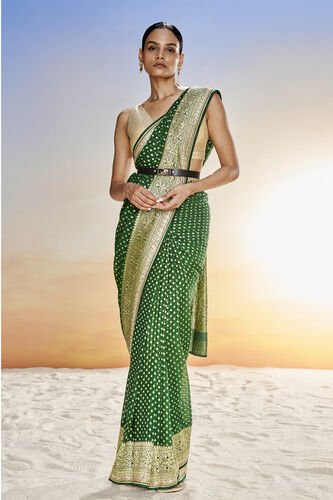 Lekha Benarasi Saree - Green, Green, image 1