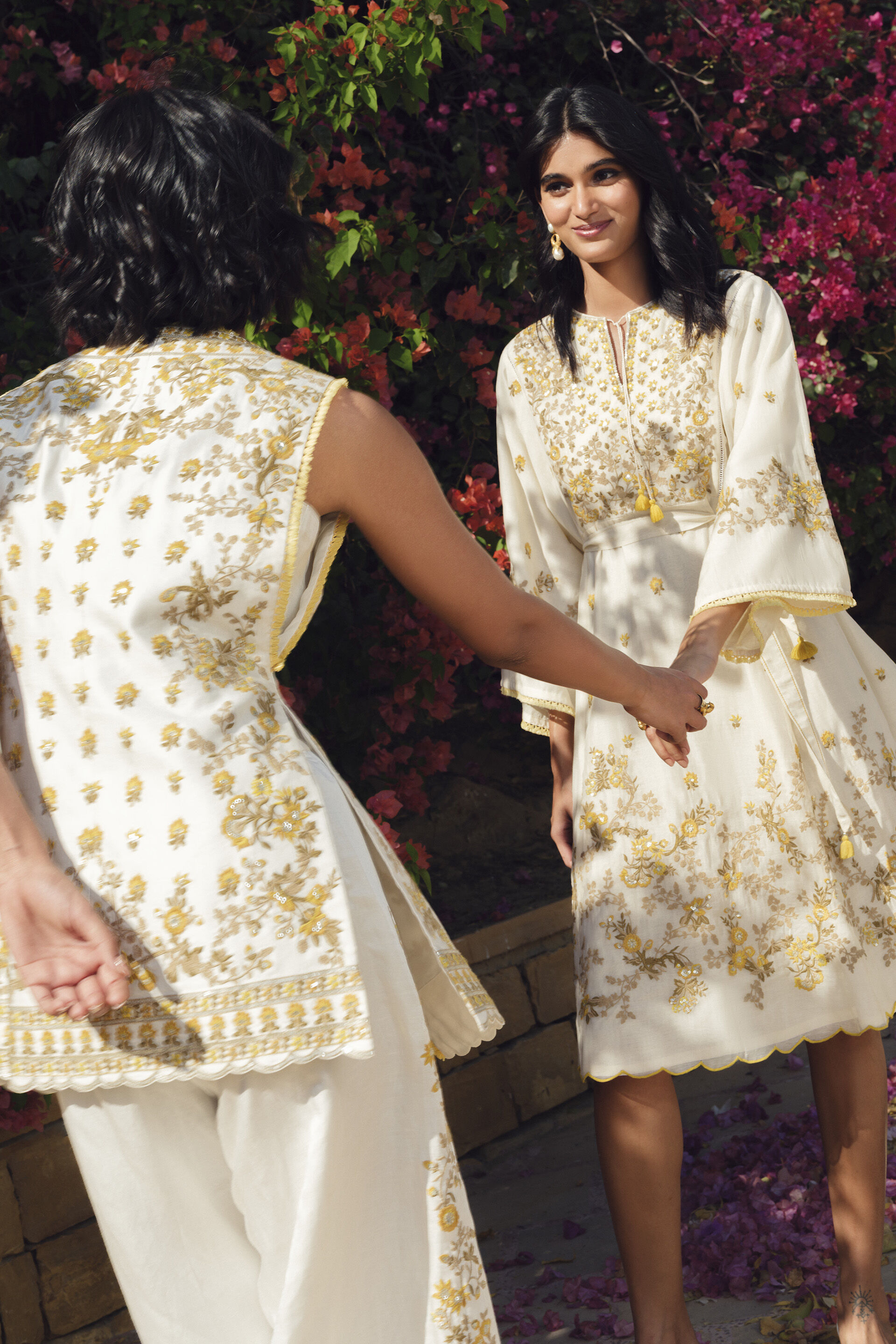 Amra Embroidered Mul Dress - Natural, Natural, image 6