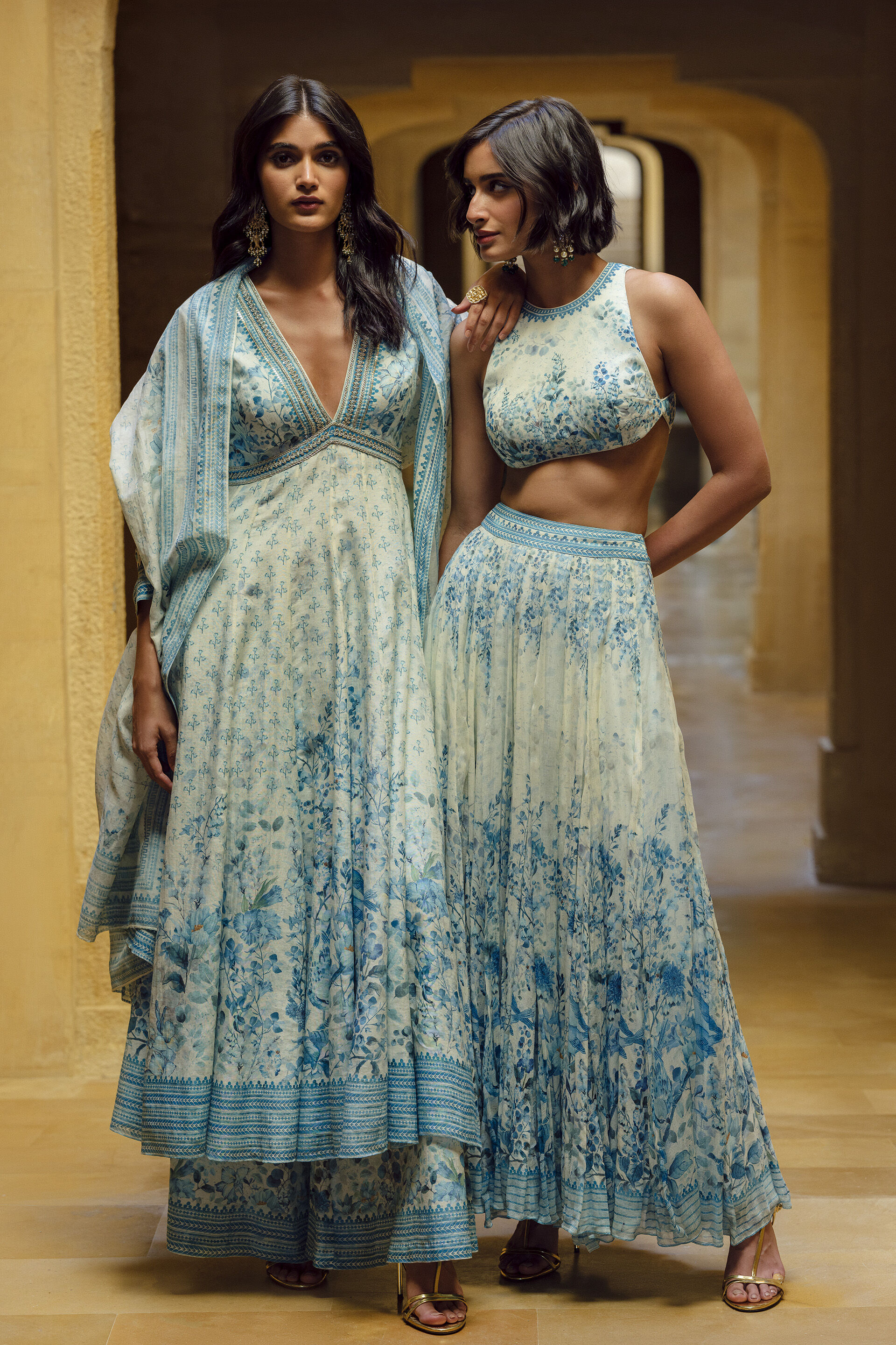 Buy Designer Aluma Skirt Set - Powder Blue Online from Anita Dongre
