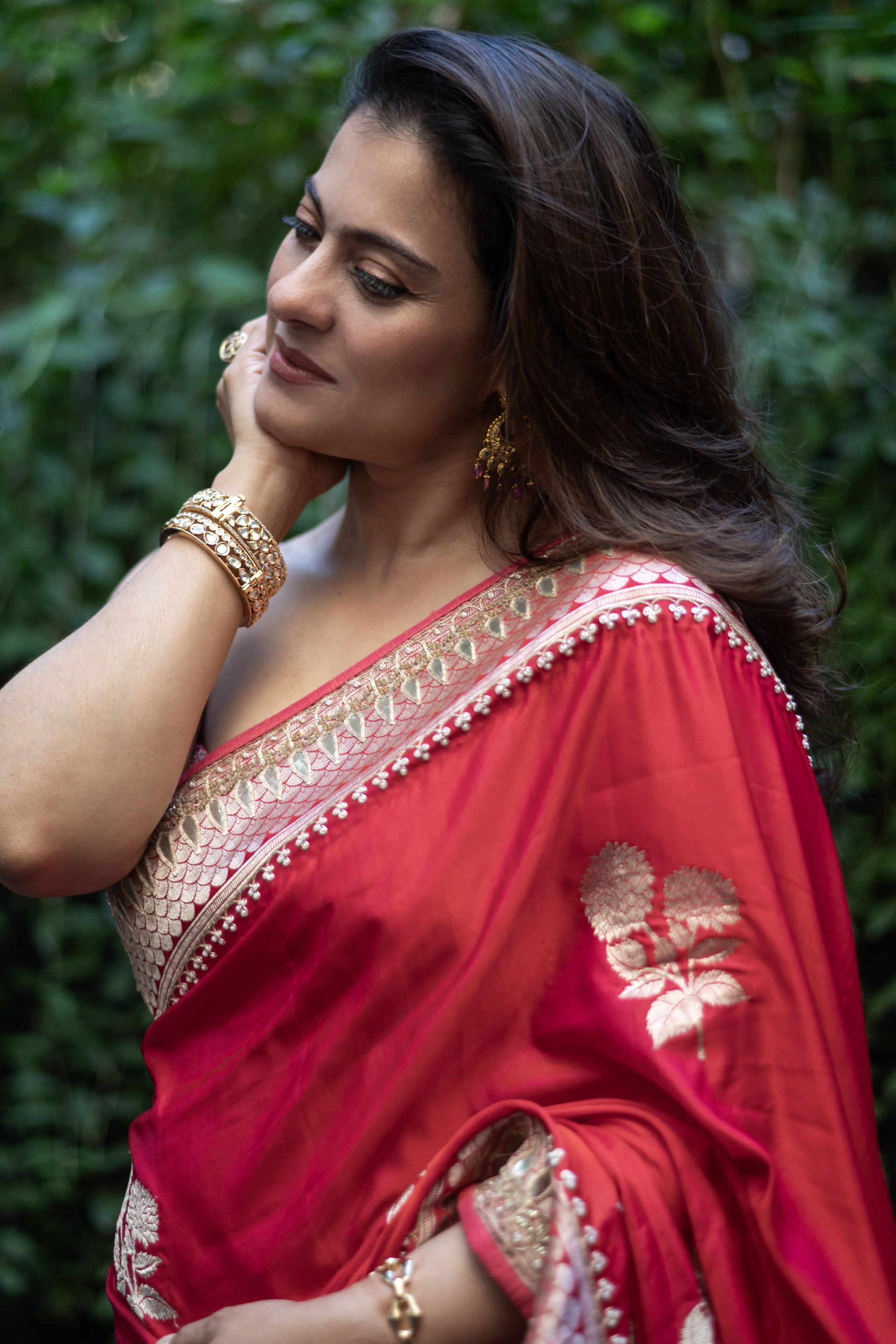 Kuhaki Benarasi saree -  Red, , image 2