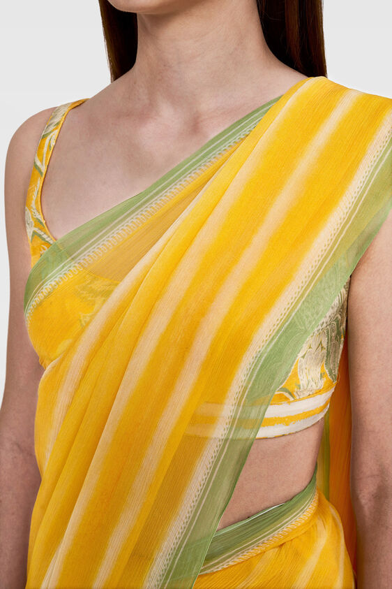 Meera Saree-Yellow, , image 5