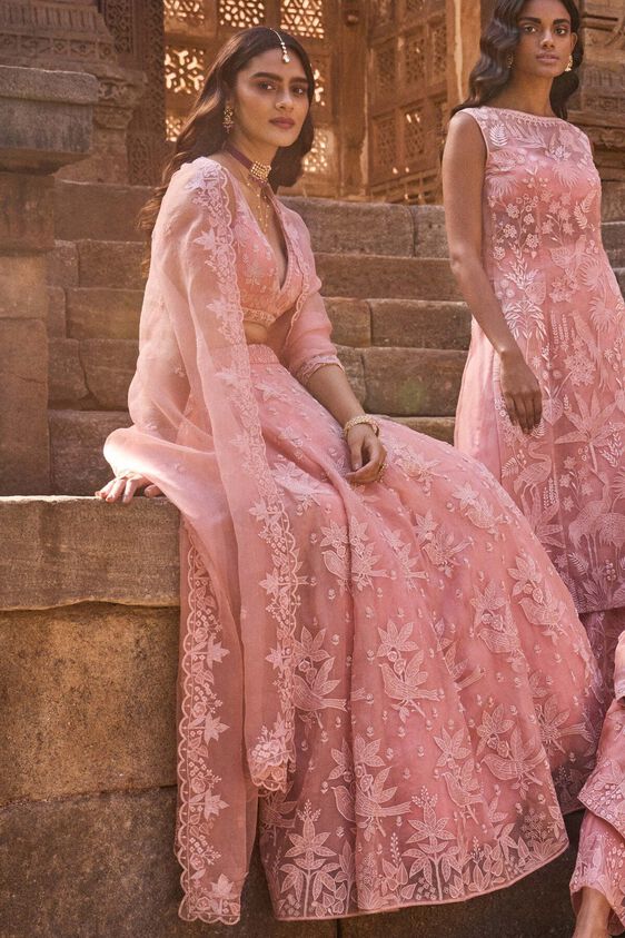 3 - Wandering Sparrows Lehenga Set – Blush, image 3