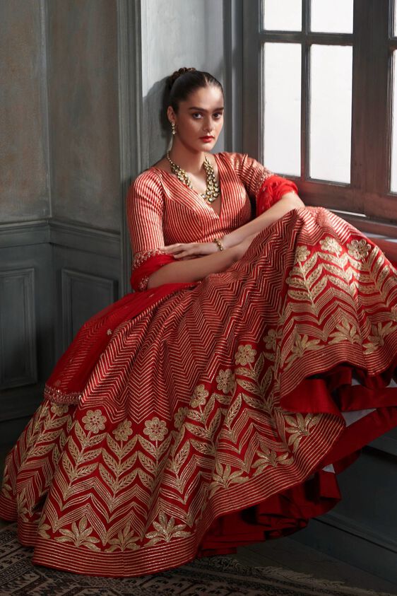 2 - Lasaki Lehenga Set – Red, image 2