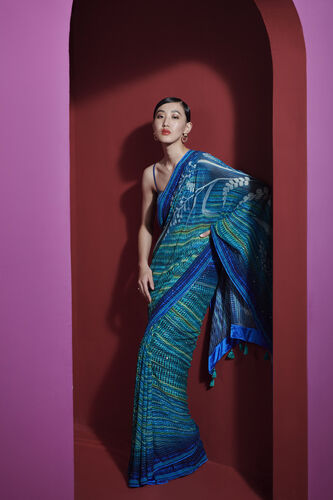 Chimera Saree - Blue, , image 2