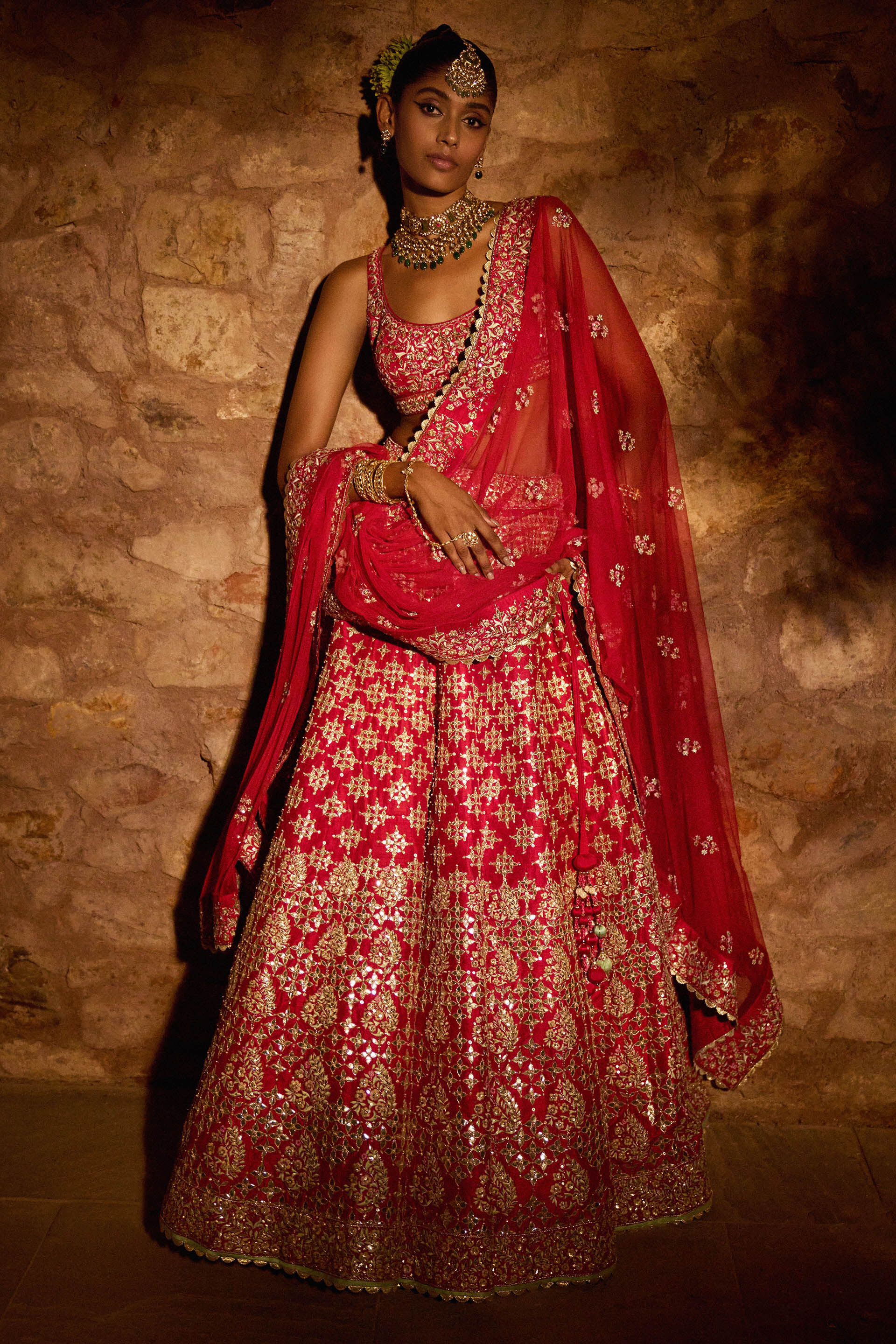 Anita dongre red lehenga sales