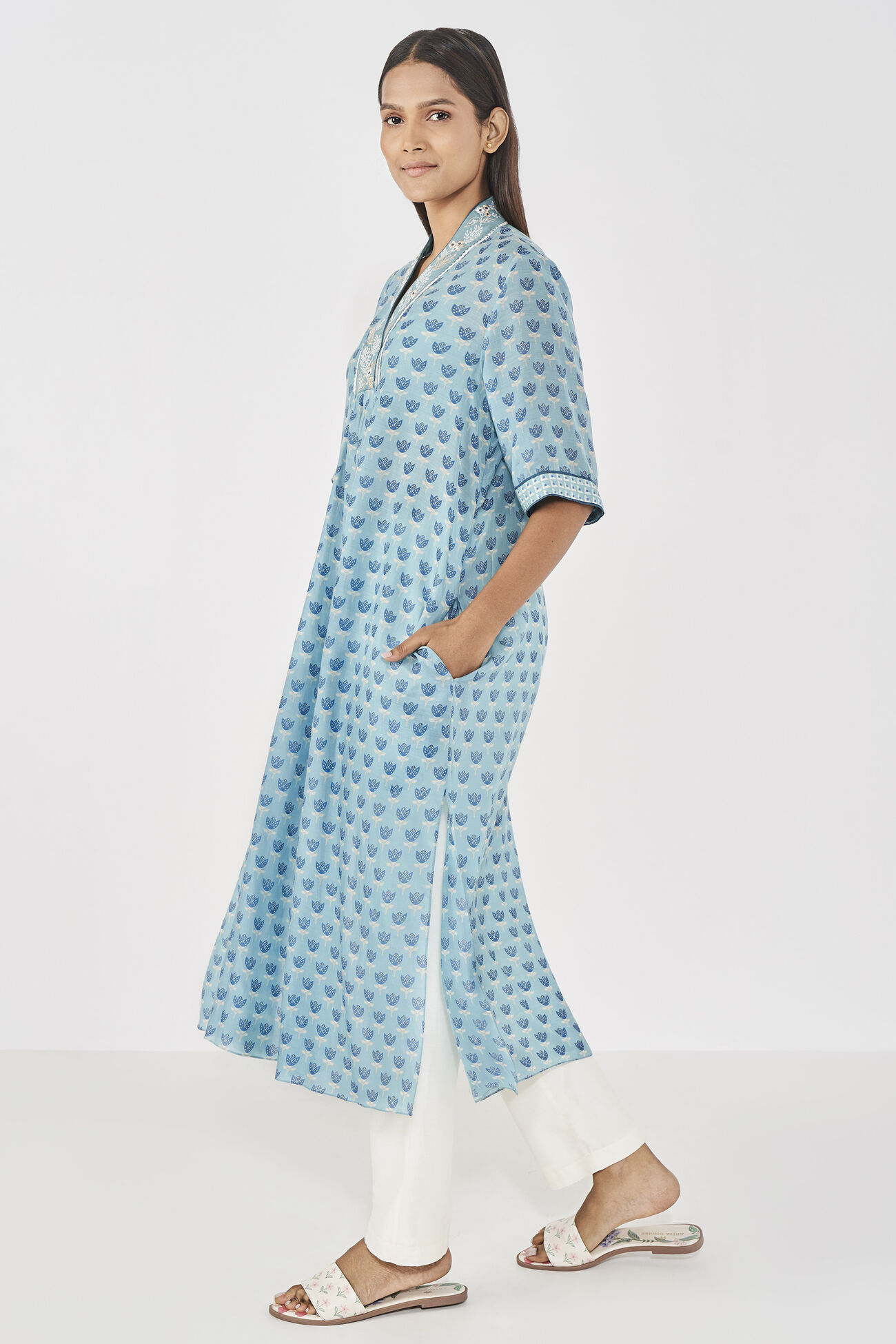 Reeva Kurta, Blue, image 2