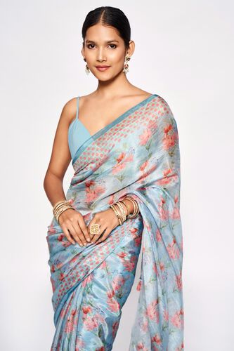 5 - Rimi Saree - Powder Blue, image 5