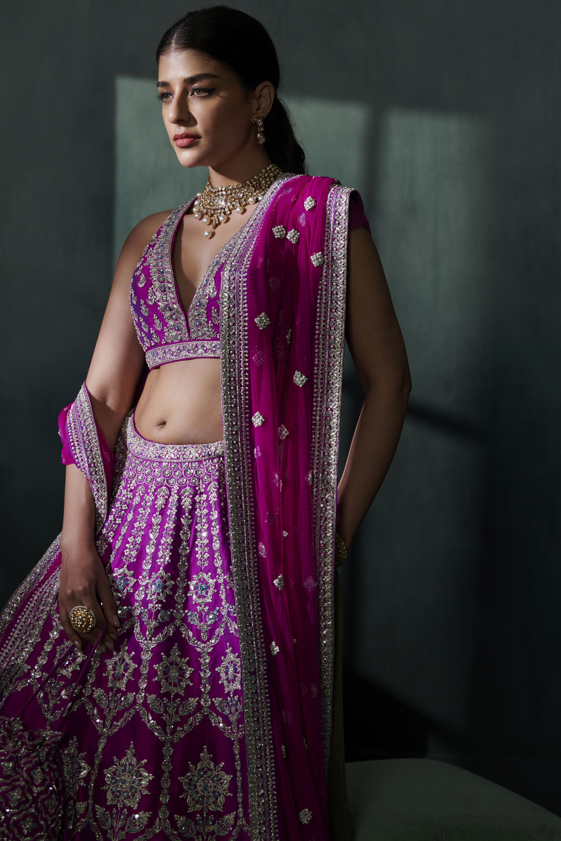 Eshma Lehenga Set - Vivid Violet, Vivid Voilet, image 3