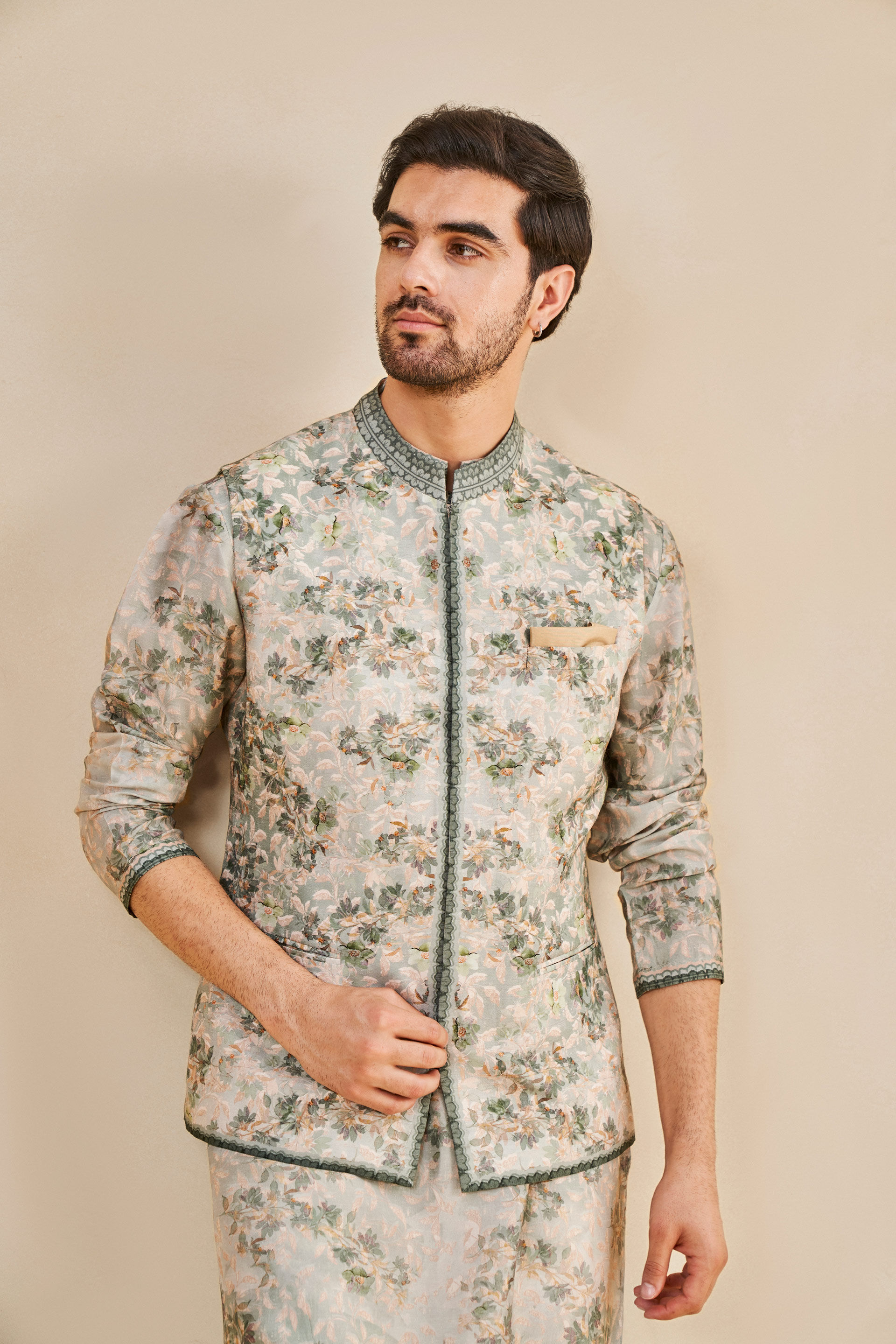 Aranyam Nehru Jacket - Sage, Sage, image 5