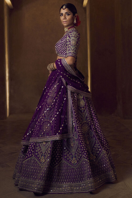 Gahina Lehenga, Purple, image 2