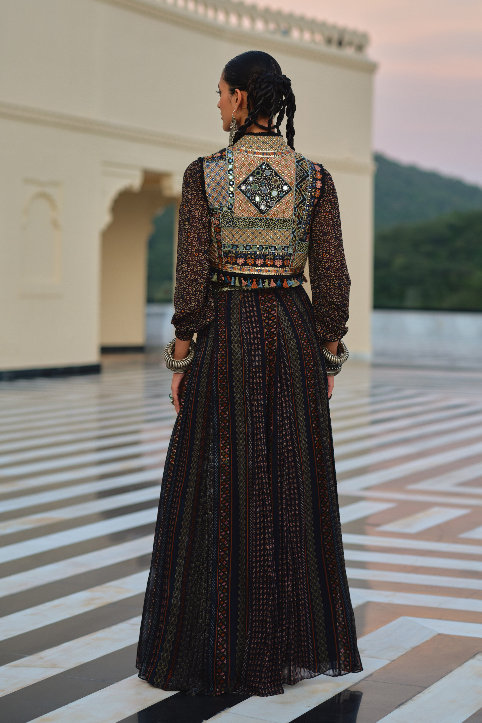 Fable Black Sharara Set