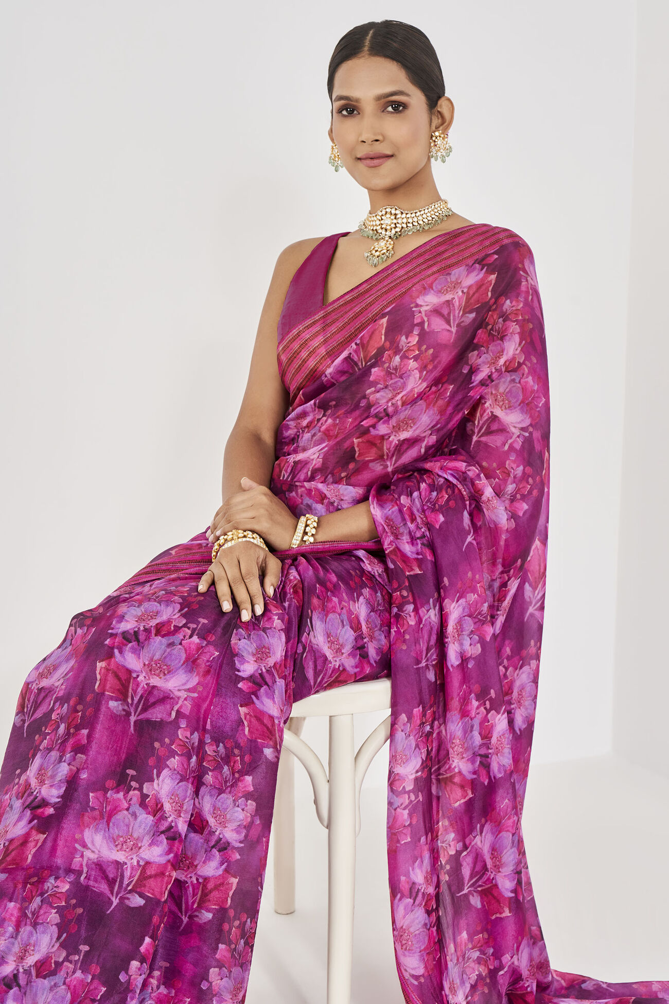 Tanaz Saree - Purple, Purple, image 4