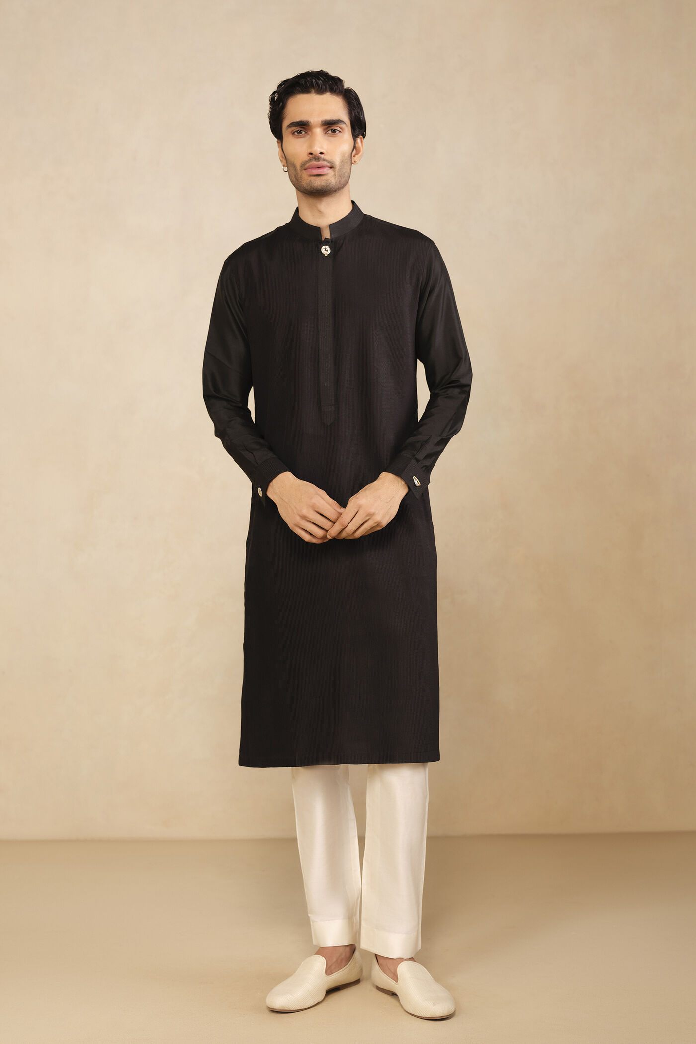 Affan Silk Kurta - Black