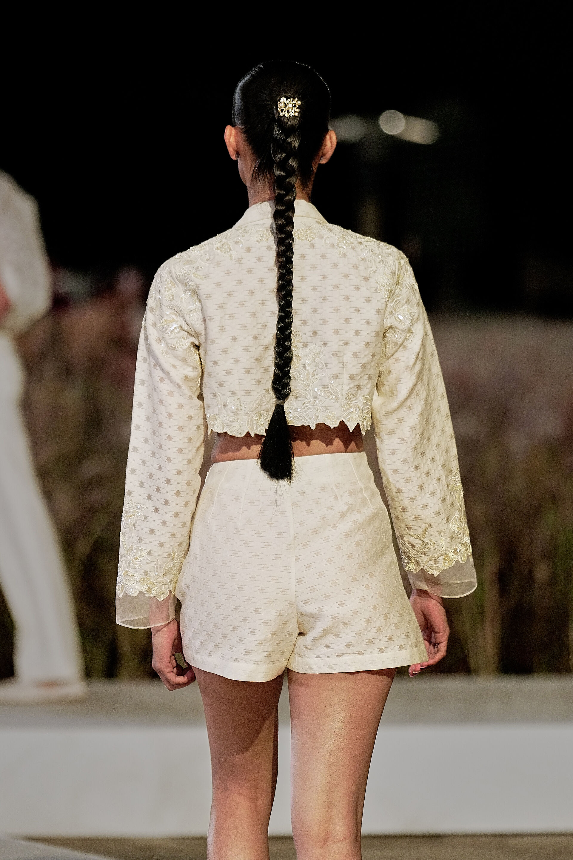Lunaris Woven Benarasi Co-ord - Ivory