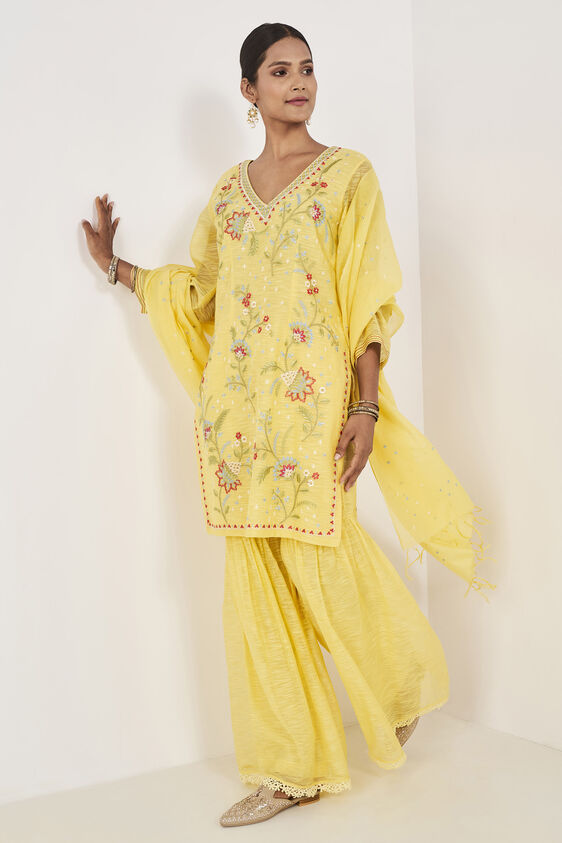 Nirup Gharara Set, Yellow, image 5