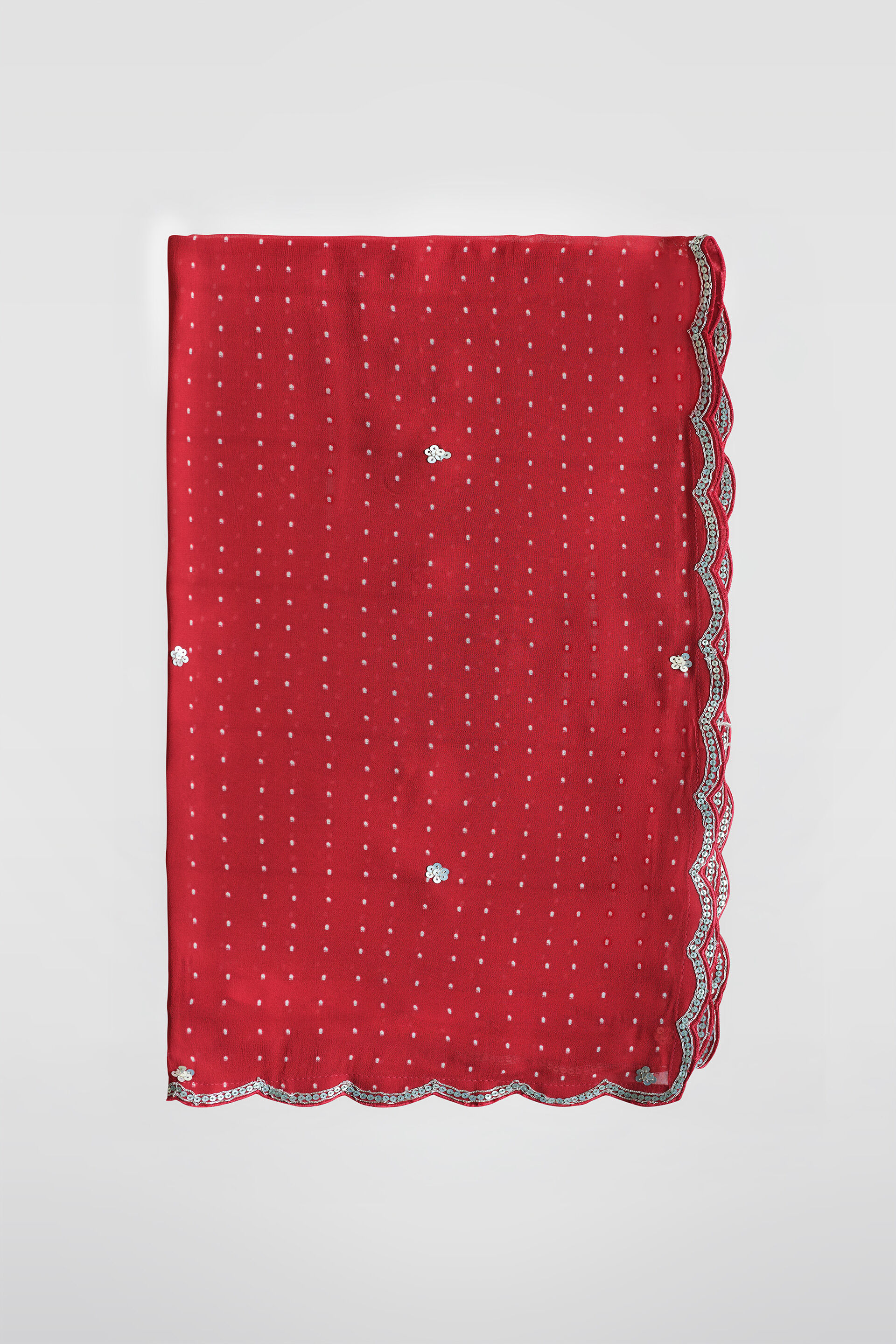 Gulnora Embroidered Stole - Red, Red, image 5