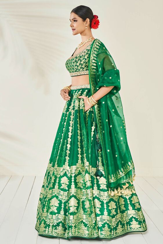 2 - Alethi Lehenga Set- Emerald Green, image 2