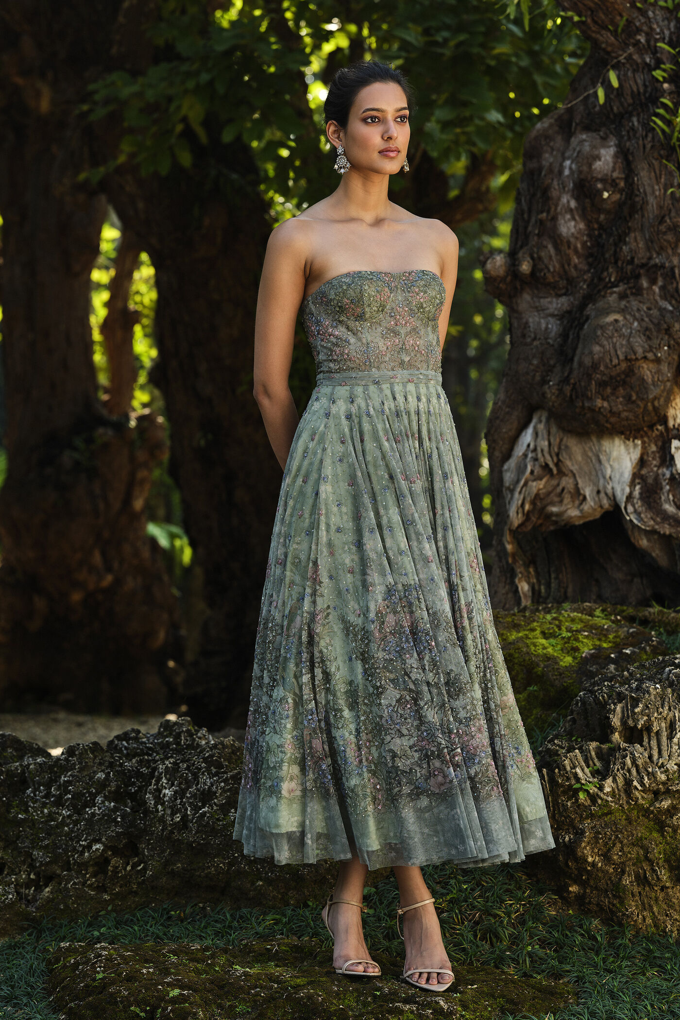 Aylsa Embroidered Dress - Sage Aylsa Embroidered Dress - Sage