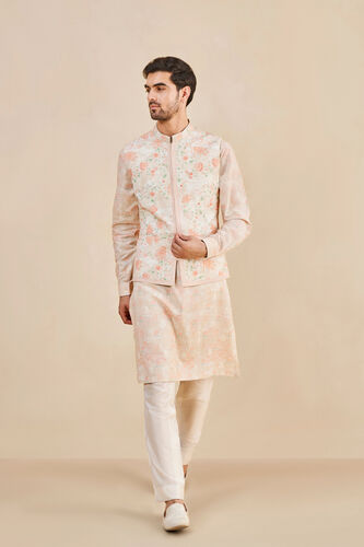 Mizan Nehru Jacket - Peach, Peach, image 1