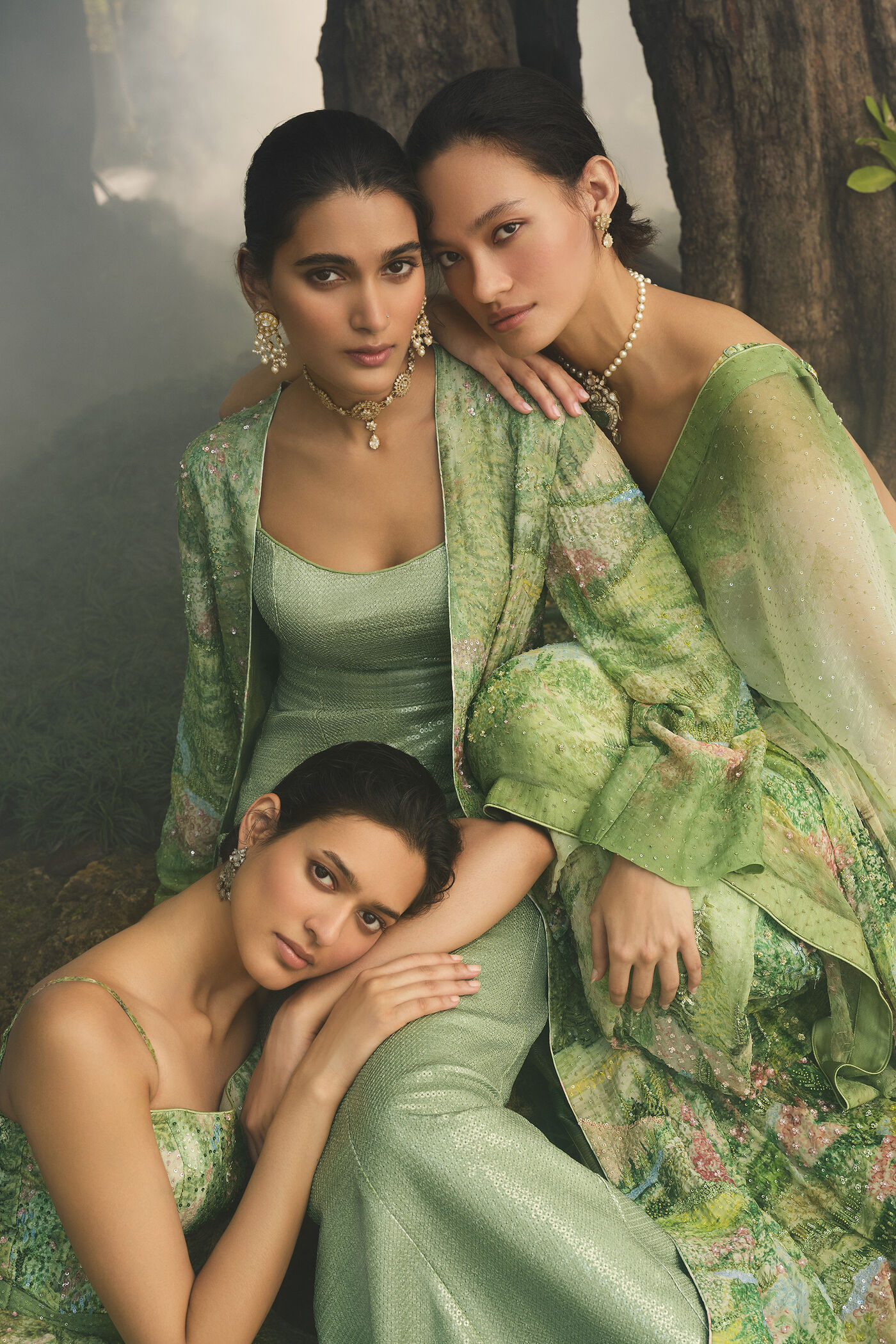 The Liveforest Embroidered Silk Dress - Green The Liveforest Embroidered Silk Dress - Green