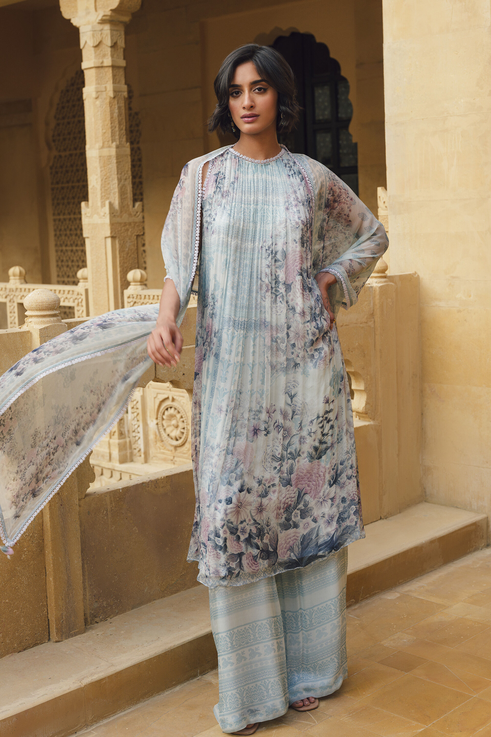 Damson Suit Set - Powder Blue