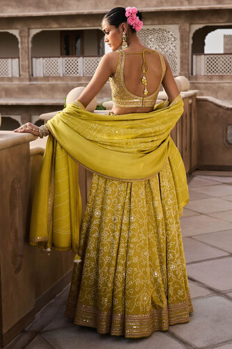 Nartakee Lehenga, Lime, image 2