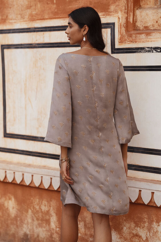 Sheesh Straight-Wrap Dress, Taupe, image 3