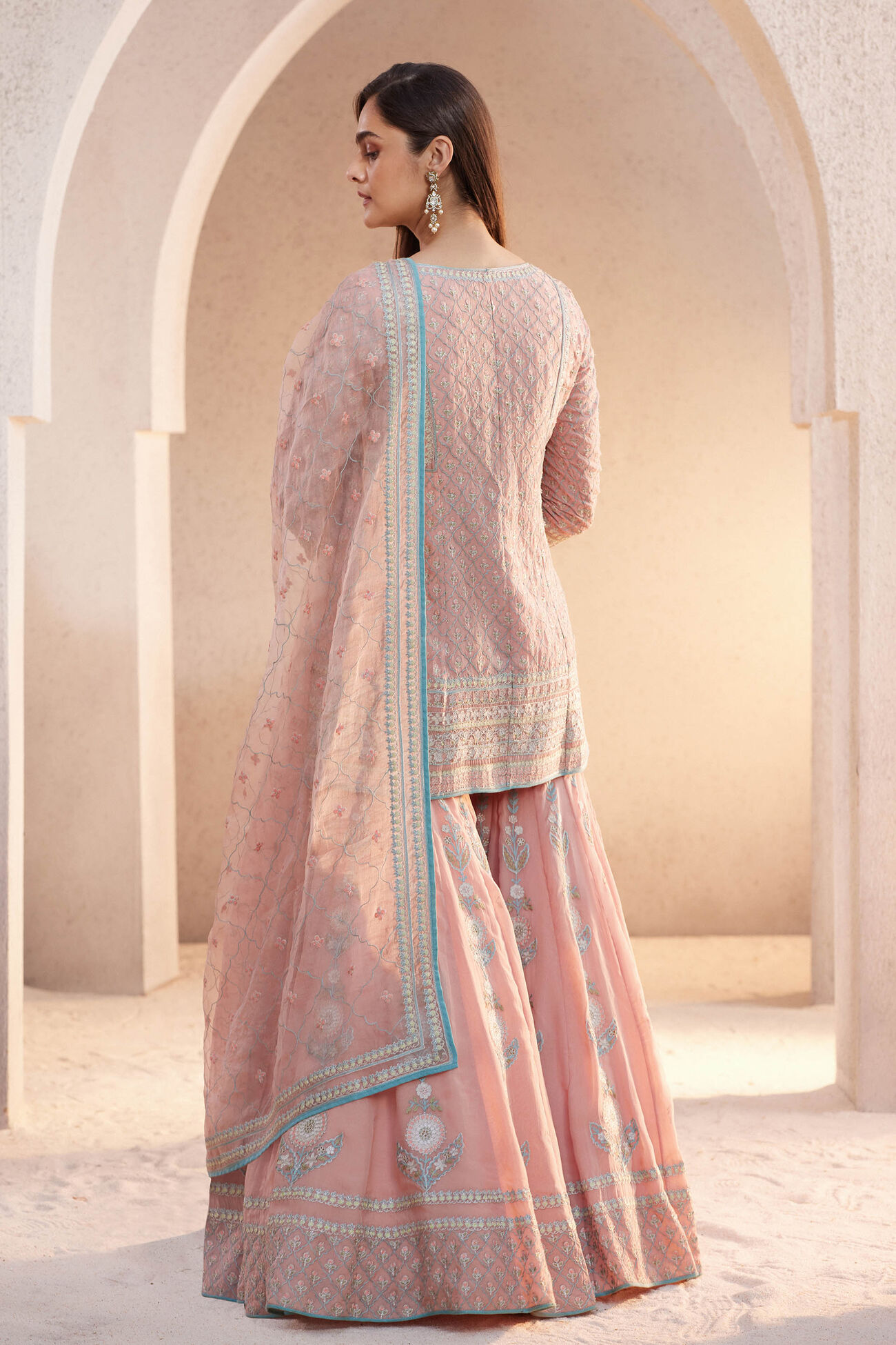 Ashreen Aari Embroidered Suit Set - Blush, Blush, image 3