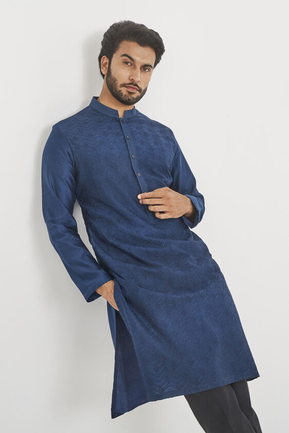 Gulzar Kurta, Navy, image 5