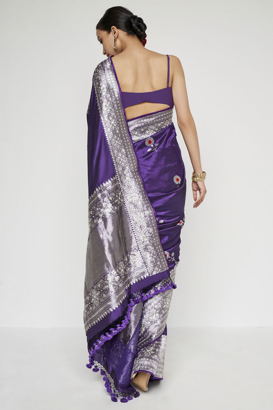 Laranya  Benarasi Saree - Purple, , image 2