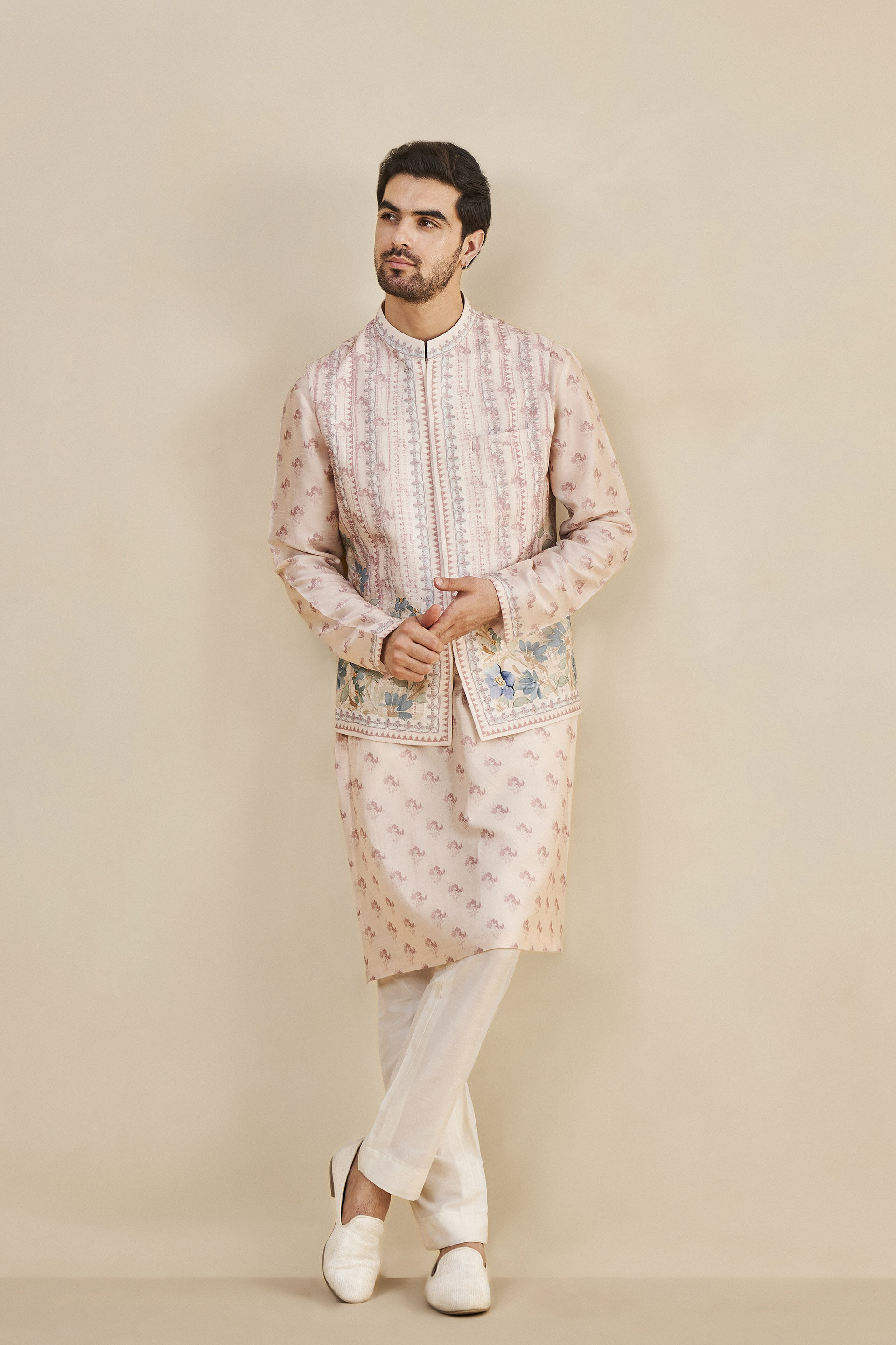 Rohak Nehru Jacket - Salmon