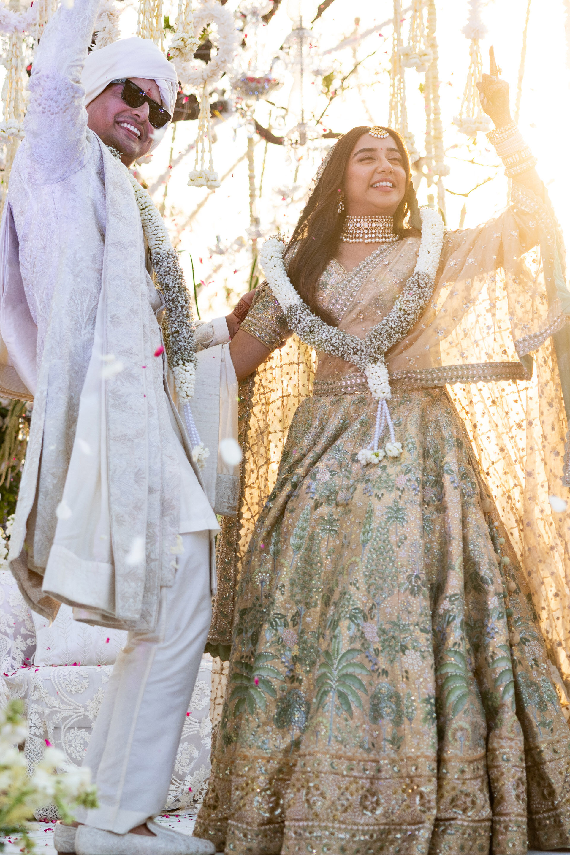 Flowers of Mist Hand-embroidered Silk Sherwani - Ivory