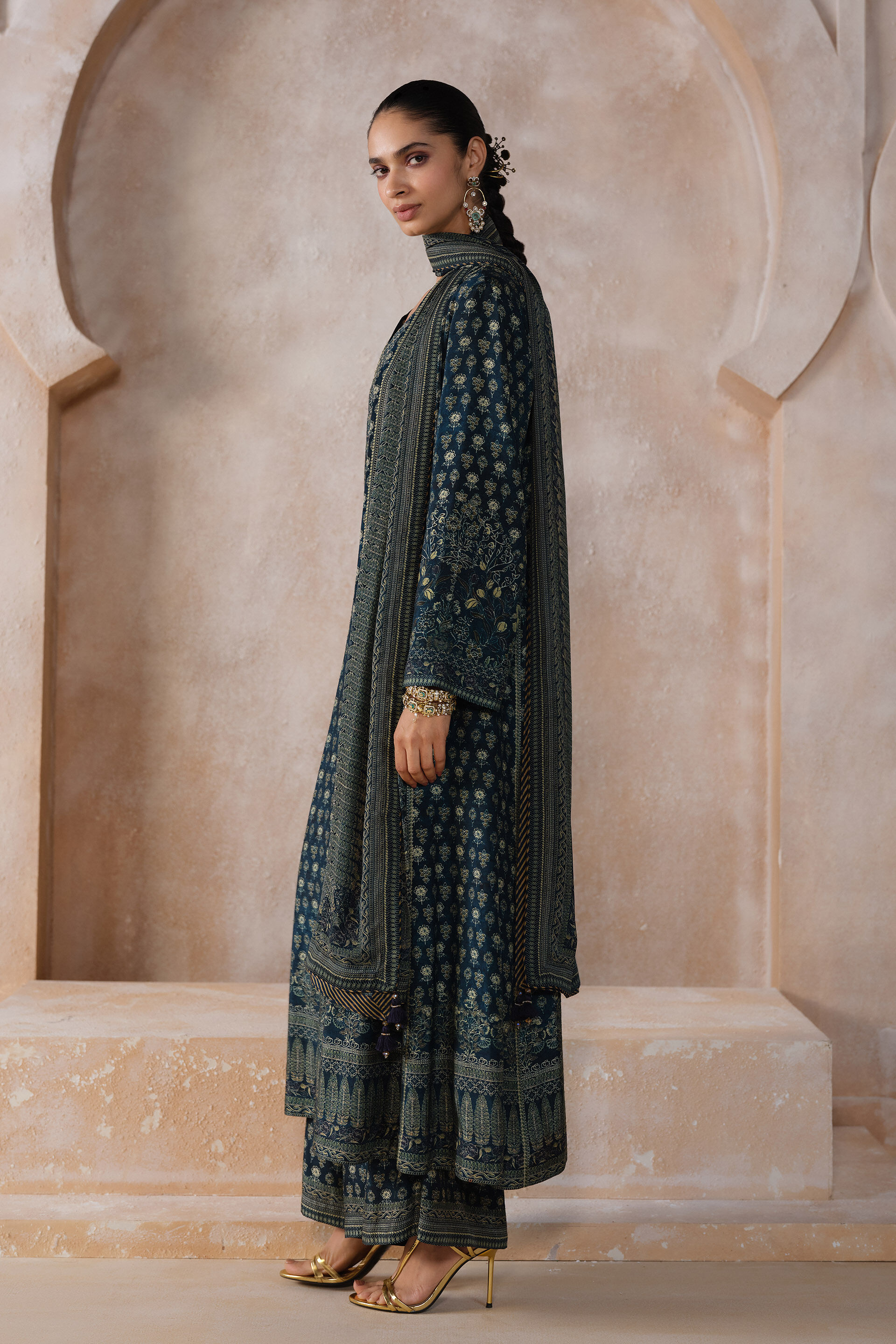 Emira Silk Suit Set - Blue, Blue, image 3