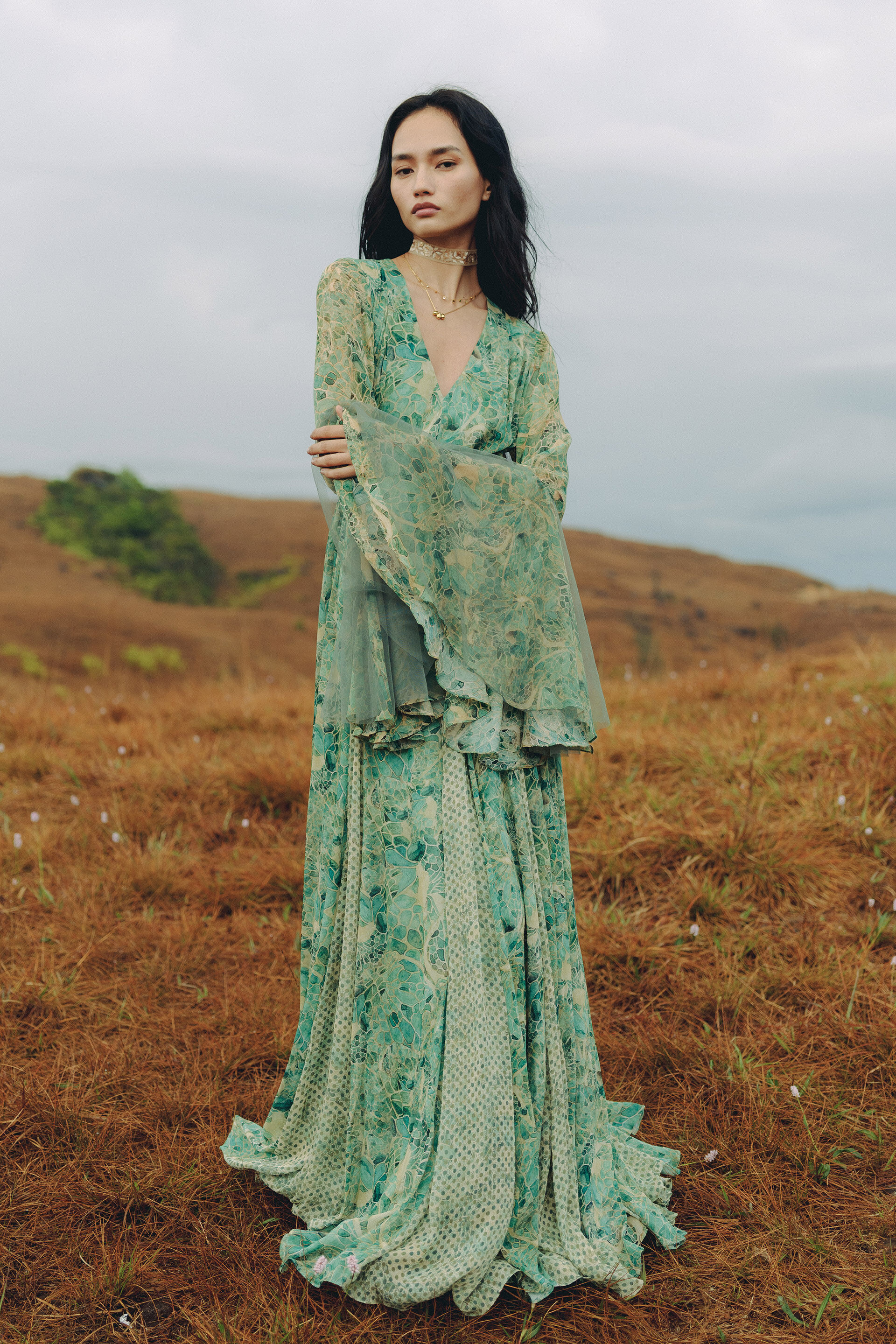 Kumi Bemberg Kaftan - Green
