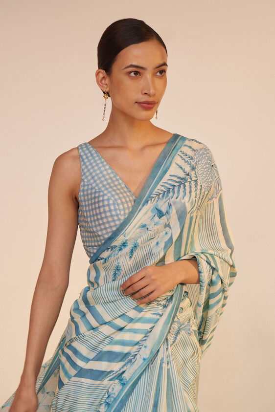 Neela Saree Set - Blue, Blue, image 4