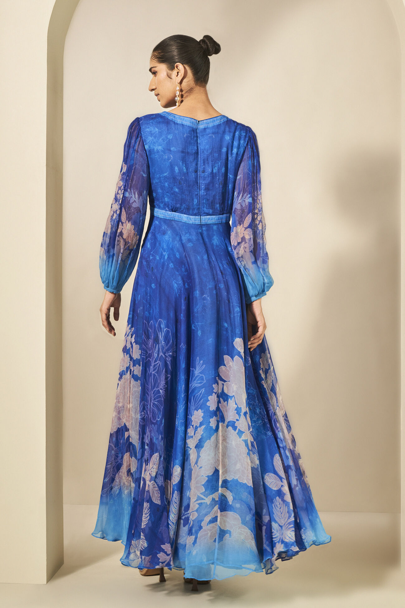 Talise Bemberg Chiffon Gown - Blue, Blue, image 13