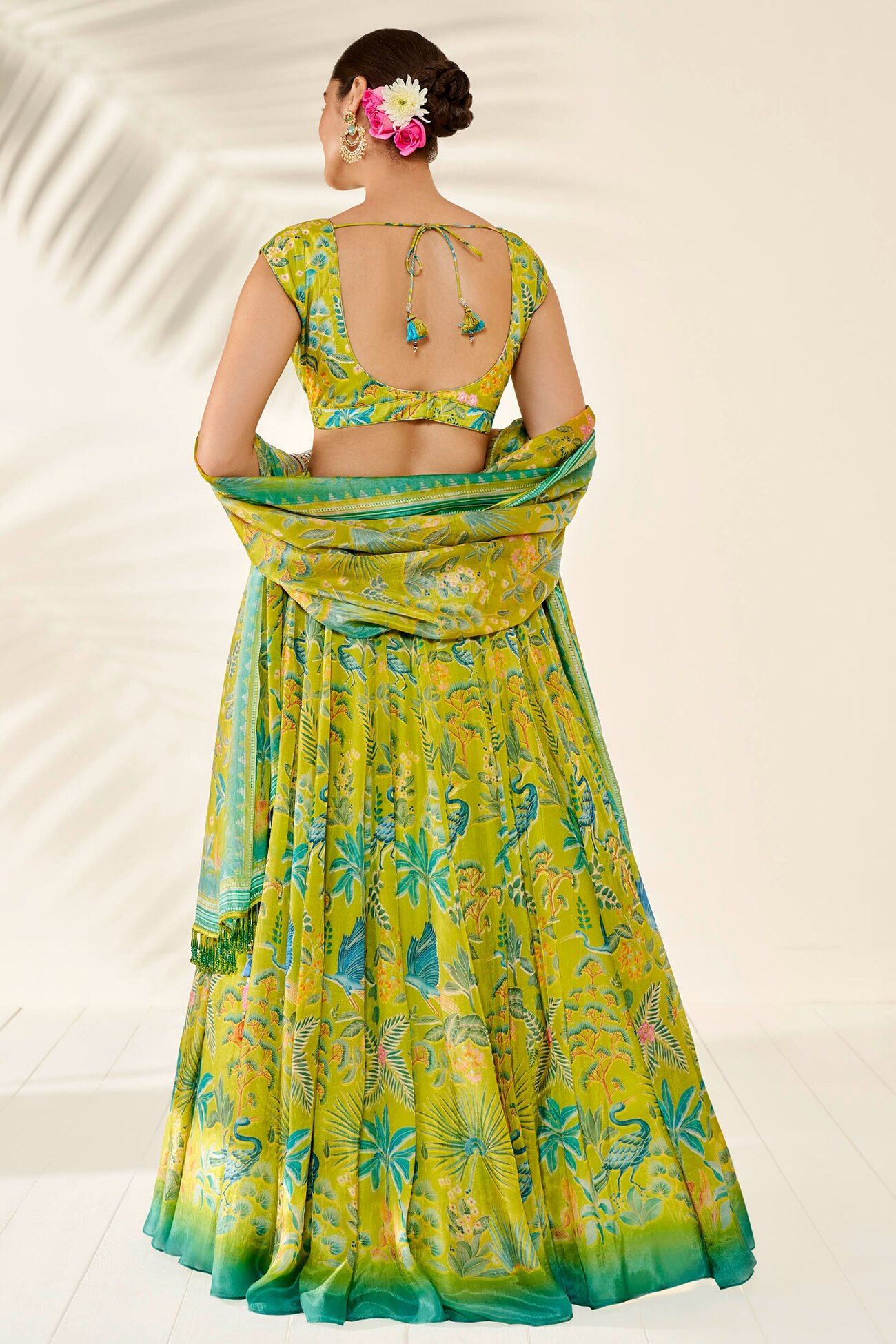 3 - Swan Song Lehenga Set - Lime, image 3