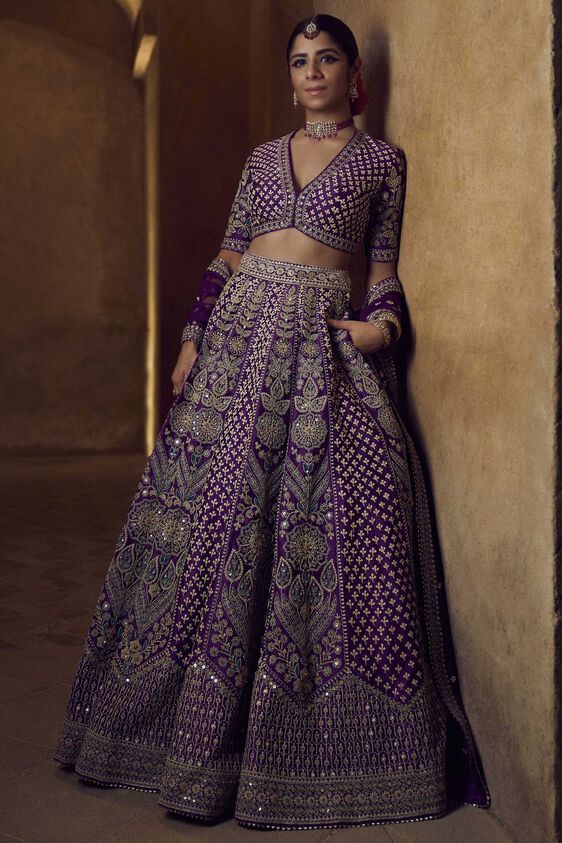 Gahina Lehenga, Purple, image 1