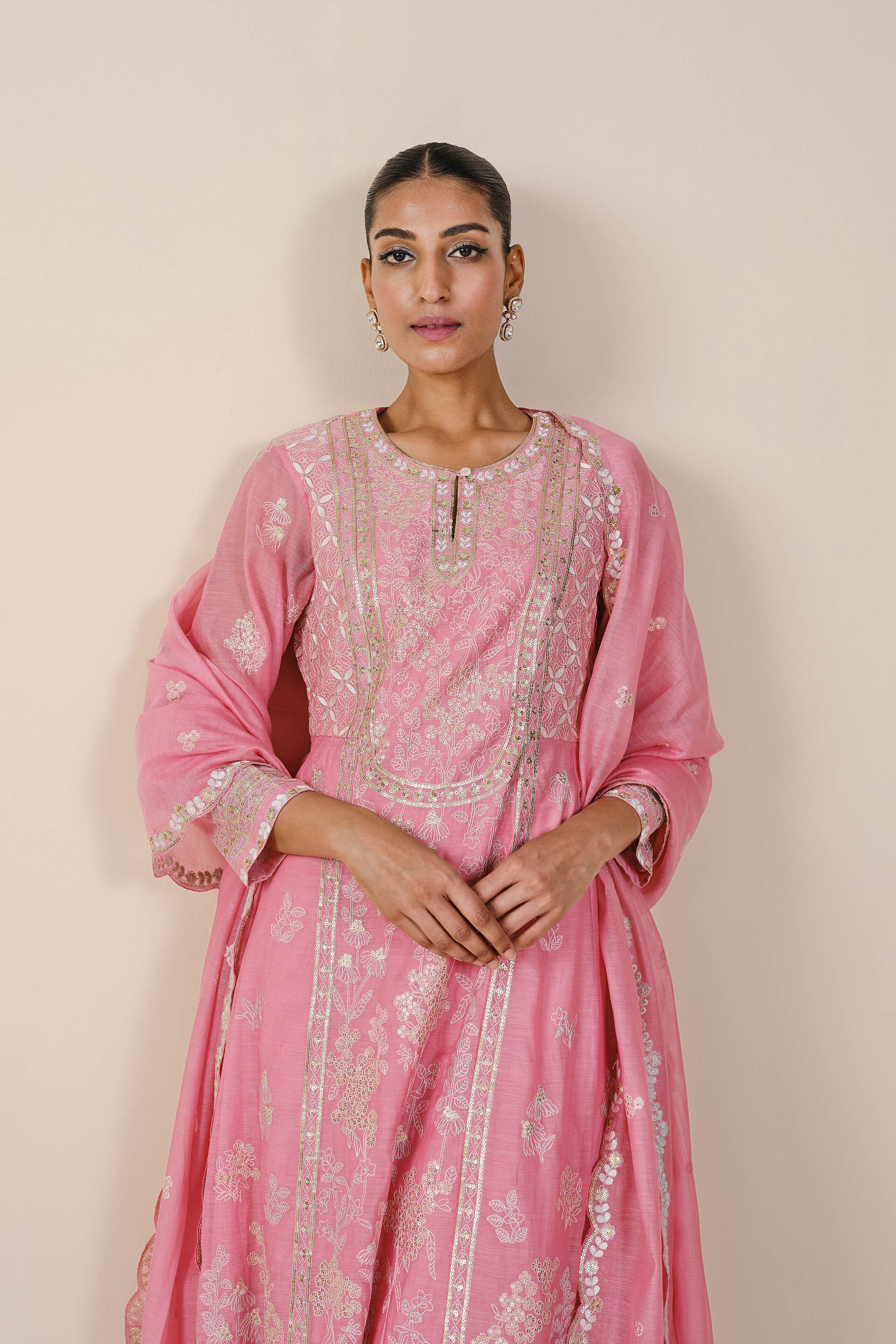 Belize Embroidered Mul Suit Set - Pink, Pink, image 4