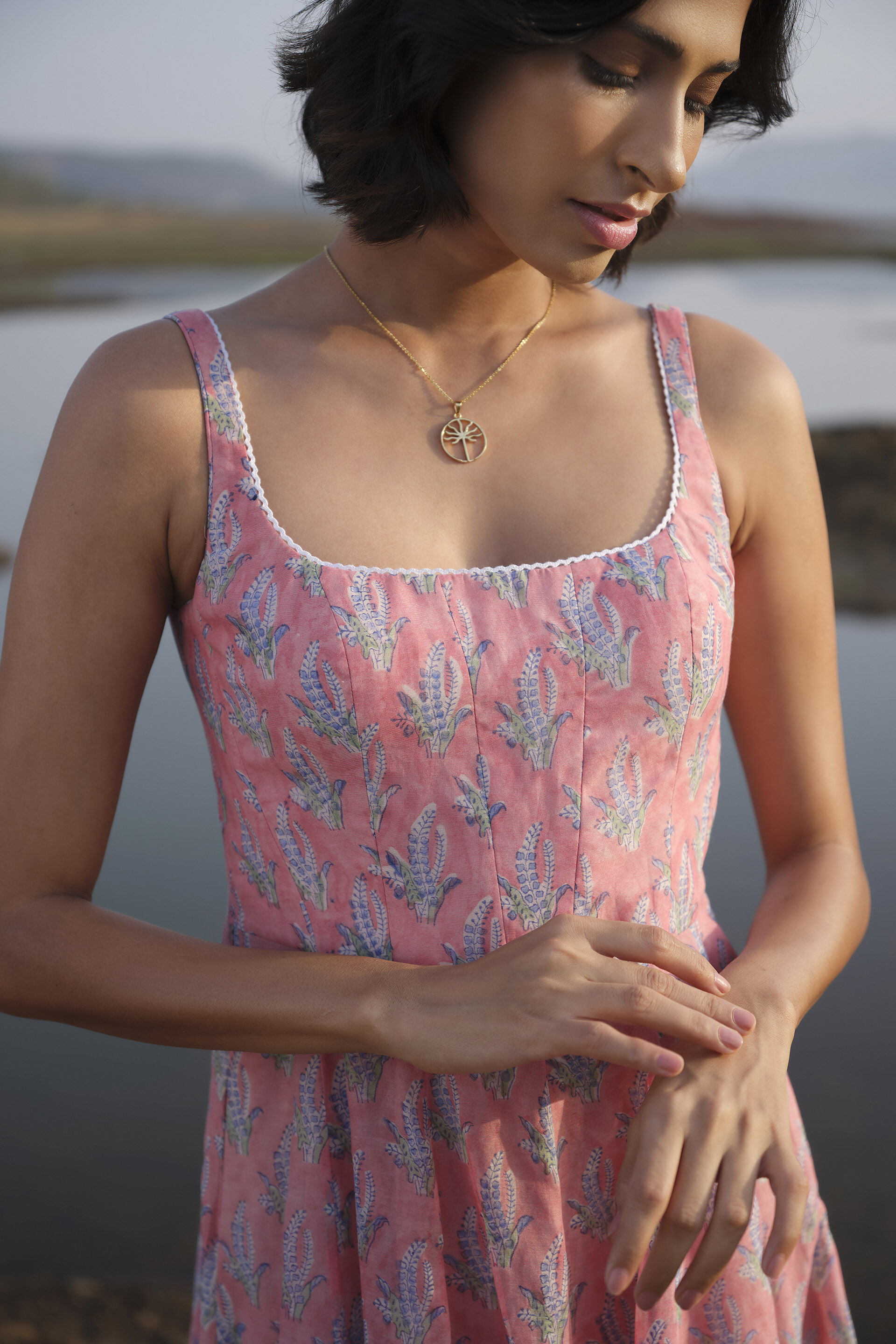 Seara Hand-block Printed Mul Dress - Pink, Pink, image 4