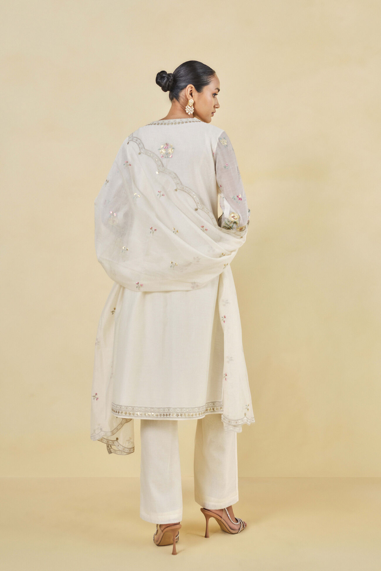 Melisma Embroidered Mull Suit Set, Natural, image 4