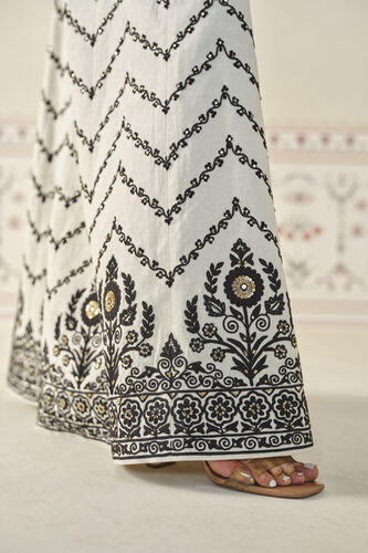 Fayona Embroidered Zardozi Silk Sharara Set - Black & White, Cream, image 8