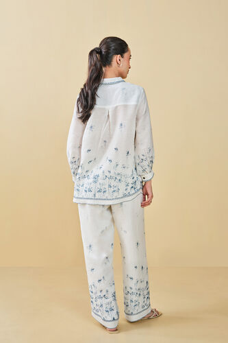 Dandelion Dream Printed Bemberg Linen Shirt Coord - White, White, image 3