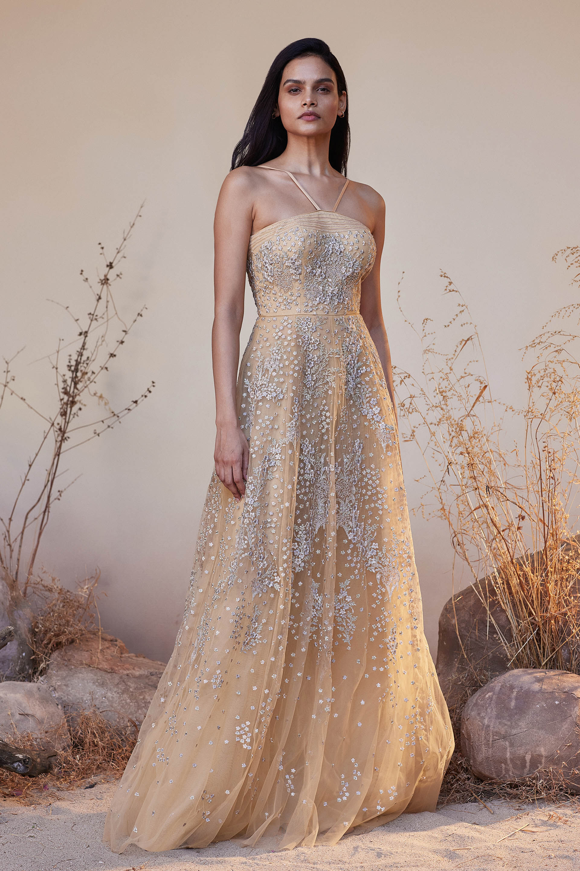 Buy Aasfa Gown Nude for Women from Anita Dongre