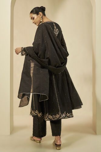 Shahla Gota Patti Embroidered Mul Suit Set - Black, Black, image 5