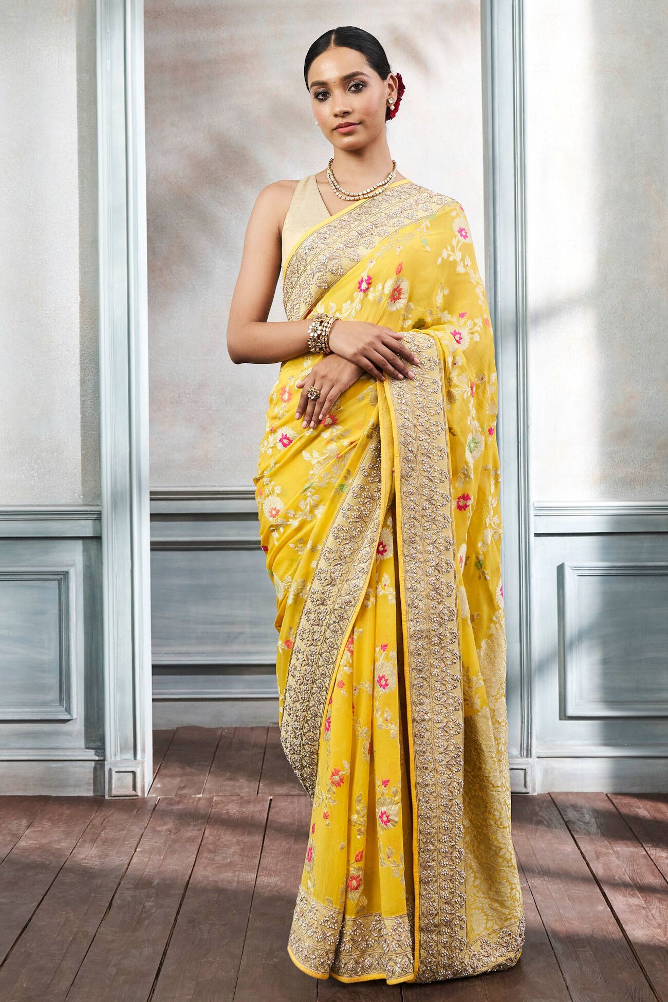 Panavi Saree Set– Yellow, Yellow, image 1
