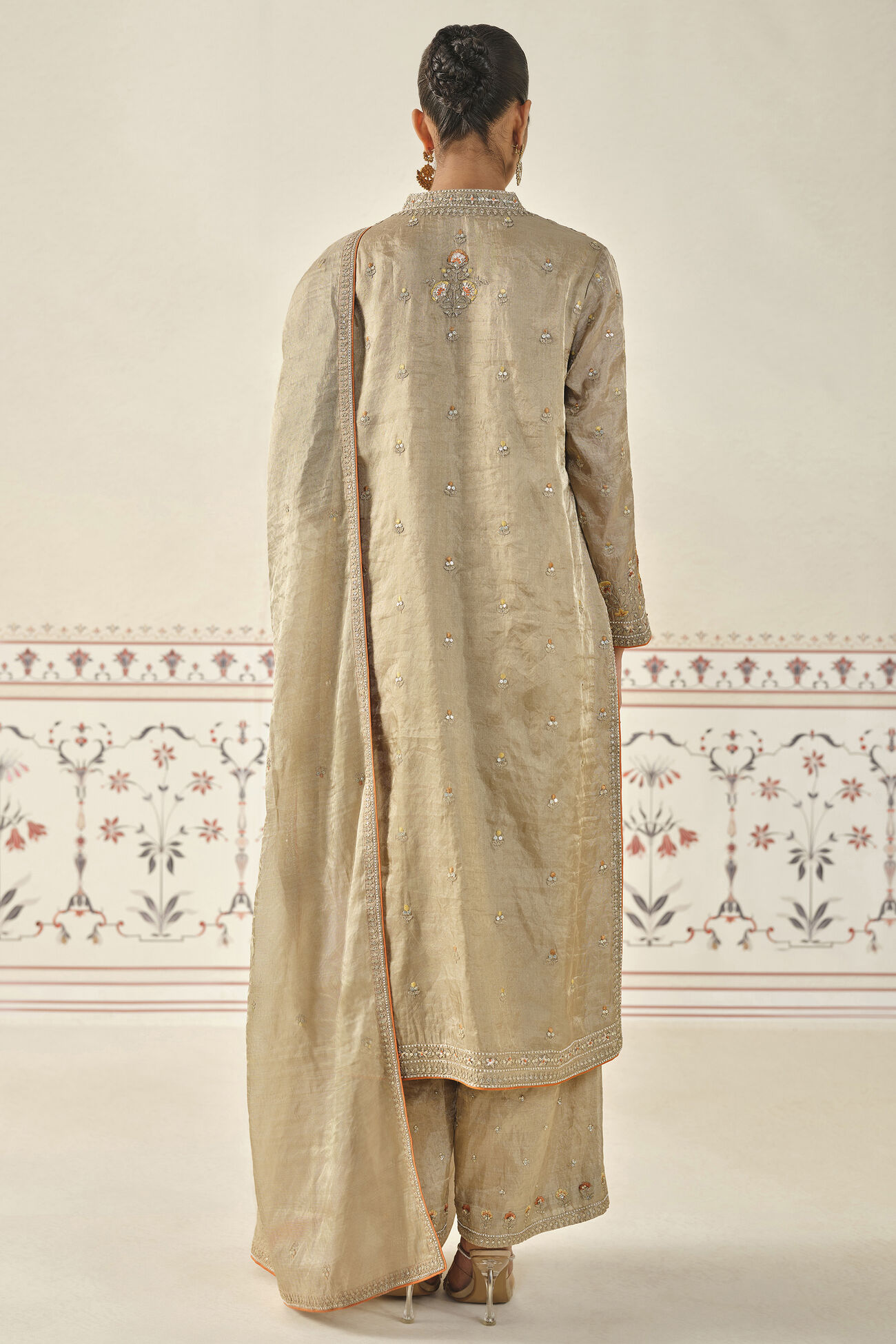 Indali Embroidered Kurta Set - Gold, Gold, image 2