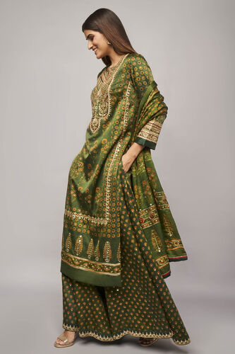 Tarita Ajrakh Sharara Set, Emerald Green, image 2